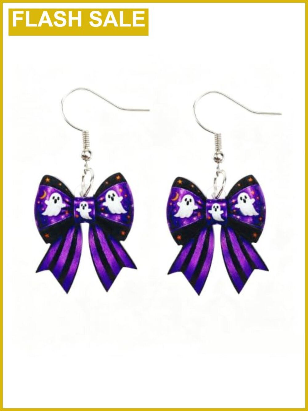 Halloween Bow Acrylic Dangle Earrings for Women